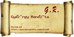 György Renáta névjegykártya